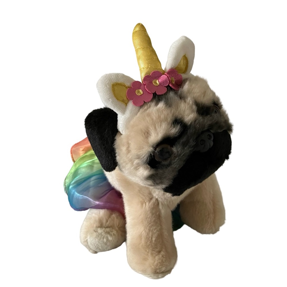 GUND Doug The Pug Unicorn Tutu 9-Inch Plush Rainbow Stuffed Animal Dog Pet